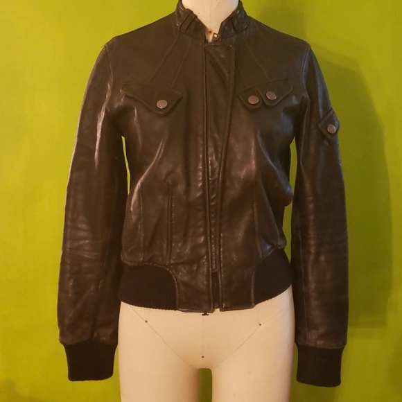 Knoles & Carter Jackets & Blazers - Knoles & Carter Soft Black Worn Moto Jacket